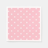 White Pink Polka Dot Serviette (Vorderseite)