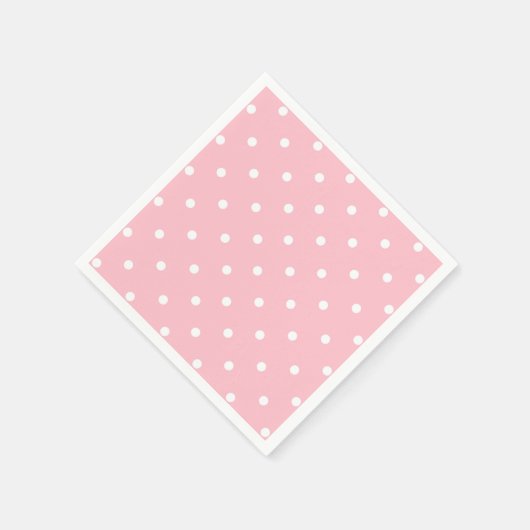 White Pink Polka Dot Serviette (Ecke)