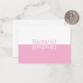 White & Pink Reflection Modern Dutch Danke Mitteilungskarte (Vorderseite/Rückseite Beispiel)