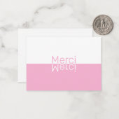White & Pink Reflection Modern French Danke Mitteilungskarte (Vorderseite/Rückseite Beispiel)