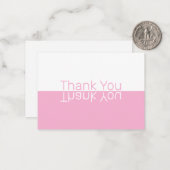 White & Pink Reflection Moderne Custom Vielen Dank Mitteilungskarte (Vorderseite/Rückseite Beispiel)