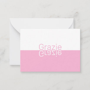 White & Pink Reflection Moderne Italienisch Vielen Mitteilungskarte