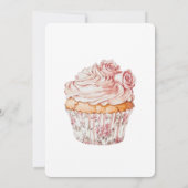White Pink Roses Floral Cupcake Bridal Shower Einladung (Rückseite)