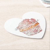 White Pink Roses Floral Cupcake Bridal Shower Untersetzer (angewinkelt)