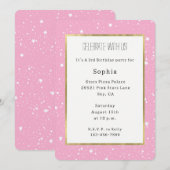 White Pink Sky of Stars Birthday   Einladung (Vorne/Hinten)