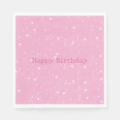 White Pink Sky of Stars Birthday Serviette (Vorderseite)