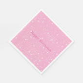 White Pink Sky of Stars Birthday Serviette (Ecke)