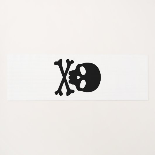 White Pirate Skull auf schwarzem Hintergrund Yogamatte (Rückseite (Horizontal))