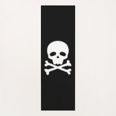 White Pirate Skull auf schwarzem Hintergrund Yogamatte (Vorderseite)