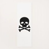 White Pirate Skull auf schwarzem Hintergrund Yogamatte (Rückseite)
