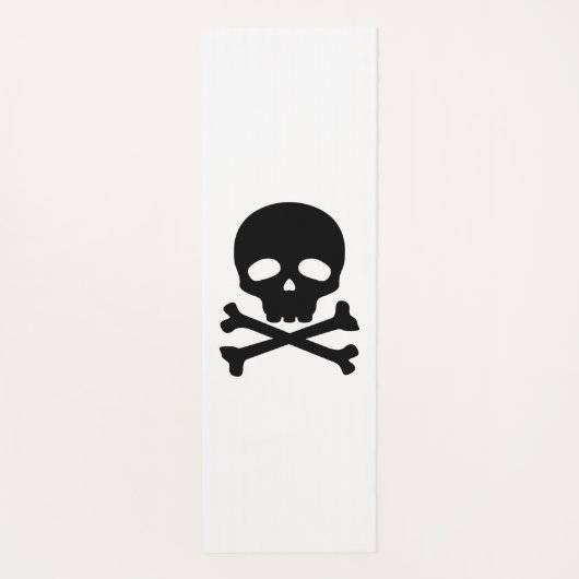White Pirate Skull auf schwarzem Hintergrund Yogamatte (Rückseite)