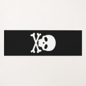 White Pirate Skull auf schwarzem Hintergrund Yogamatte (Vorderseite (Horizontal))