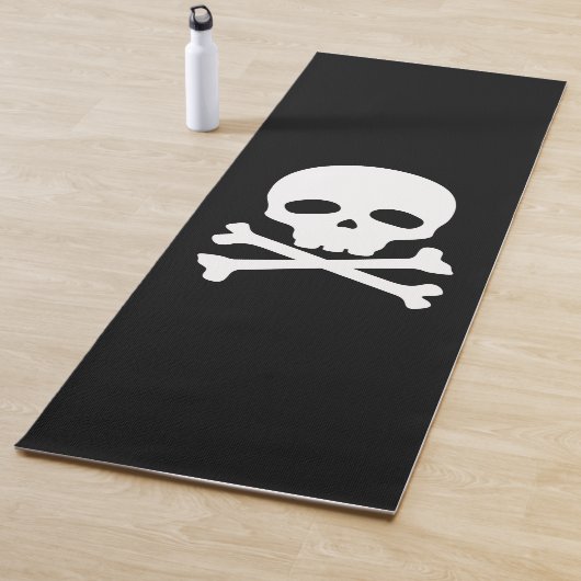 White Pirate Skull auf schwarzem Hintergrund Yogamatte (Beispiel)