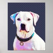 White Pit Bull Dog Graphic Art Poster (Vorne)