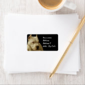 White Pitbull Terrier Adressaufkleber (Insitu)