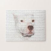 White Pitbull Terrier Puzzle (Horizontal)