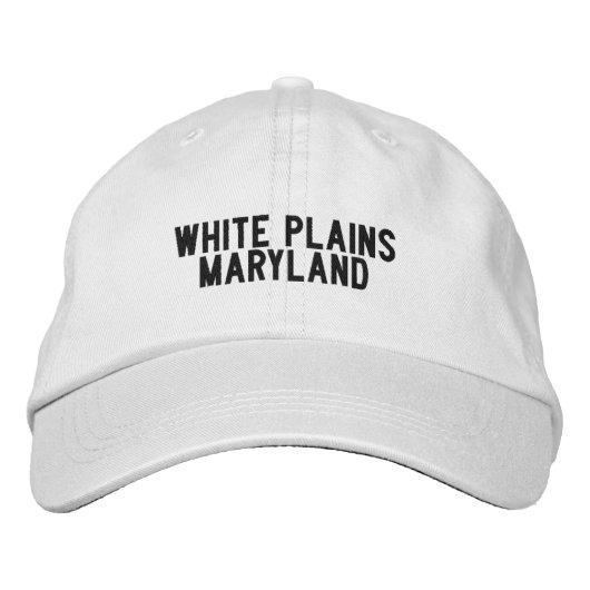 White Plains Maryland Hat Bestickte Baseballkappe (Vorderseite)