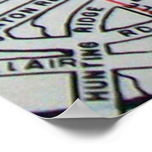 White Plains, NY Vintag Map Poster (Ecke)