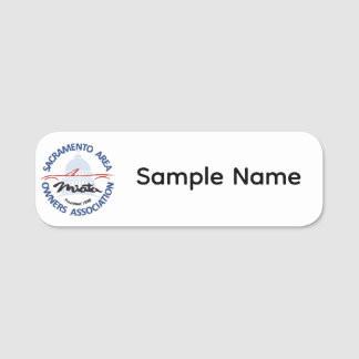 White Plastic SAMOA Name Tag Namensschild