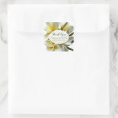 White Plumeria Custom Wedding Favor Labels Quadratischer Aufkleber (Tasche)