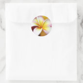 White Plumeria Frangipani Hawaii Blume Hawaii Runder Aufkleber (Tasche)