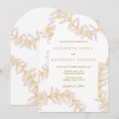 White Plumeria Invitation Einladung (Vorne/Hinten)