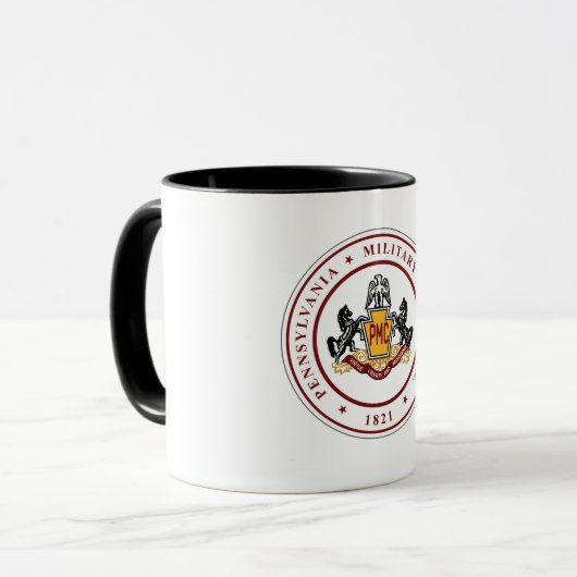 + White PMC SIEGEL Tasse mit Black Trim -11 oder 1 (Vorderseite Links)