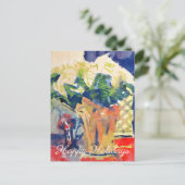 White Poinsettia #181203 Feiertagspostkarte (Stehend Vorderseite)