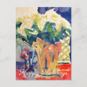 White Poinsettia #181203 Feiertagspostkarte (Vorderseite)