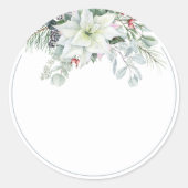 White Poinsettia Blank Homemade Mason Jar Runder Aufkleber (Vorderseite)