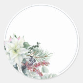 White Poinsettia Blank Homemade Mason Jar Runder Aufkleber (Vorderseite)