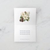 White Poinsettia blau Feiertagskarte (Innenseite)