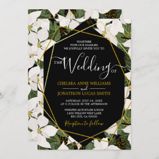 White Poinsettia Einladung zur Hochzeit