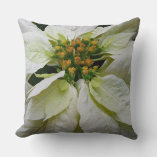 White Poinsettia Elegante Weihnachtsfeiertage Kissen