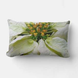 White Poinsettia Elegante Weihnachtsfeiertage Lendenkissen
