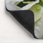 White Poinsettia Elegante Weihnachtsfeiertage Mousepad (Ecke)