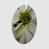 White Poinsettia Elegante Weihnachtsfeiertage Ornament (Vorderseite)