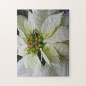 White Poinsettia Elegante Weihnachtsfeiertage Puzzle (Vertikal)