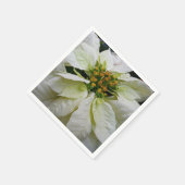 White Poinsettia Elegante Weihnachtsfeiertage Serviette (Ecke)