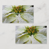 White Poinsettia Elegante Weihnachtsfeiertage Visitenkarte (Vorne/Hinten)