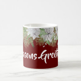 White Poinsettia Garland Kaffeetasse