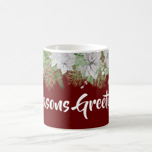 White Poinsettia Garland Kaffeetasse