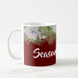 White Poinsettia Garland Kaffeetasse