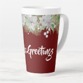 White Poinsettia Garland Milchtasse (Rechte Ecke)