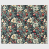 White Poinsettia Holiday Geschenkpapier (Flach)