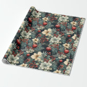 White Poinsettia Holiday Geschenkpapier (Ungerollt)