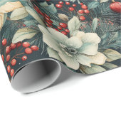 White Poinsettia Holiday Geschenkpapier (Rolleneckpunkt)