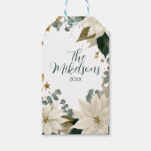 White Poinsettia Holiday Party Geschenkanhänger (Vorderseite)