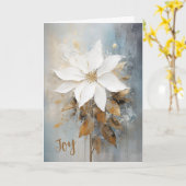 White Poinsettia Joy Christmas Card Karte (Gelbe Blume)
