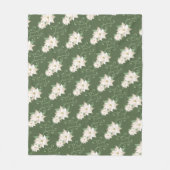 White Poinsettia Pattern Wirbel Grün Weihnachten Fleecedecke (Vorderseite)